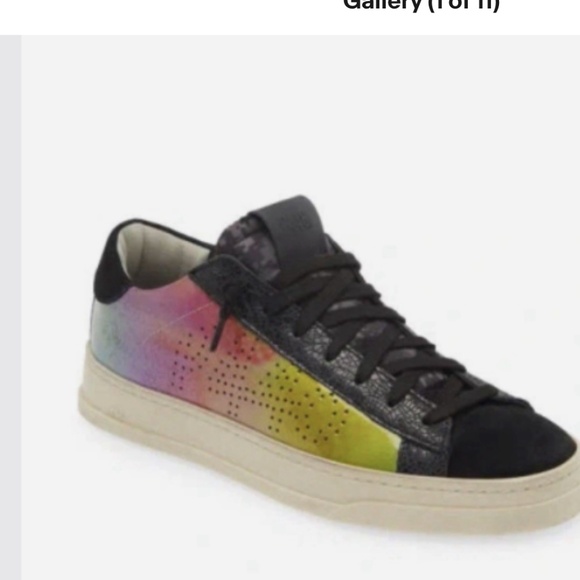 P448 Jack Sneaker In Gas Black Lace Up Mid Top Sneaker Size 39 (US 8.5 -9) - Picture 1 of 11